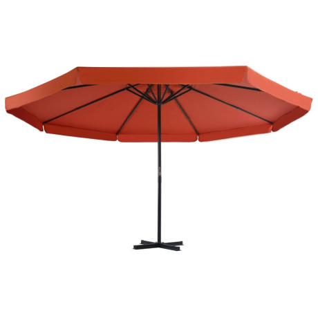 vidaXL Parasol met aluminium paal 500 cm terracottakleurig afbeelding2 - 1