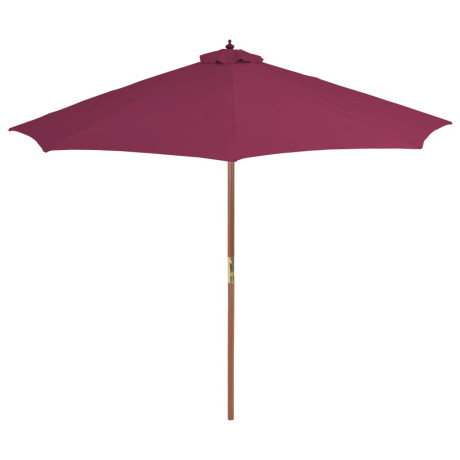 vidaXL Parasol met houten paal 300 cm bordeauxrood afbeelding2 - 1