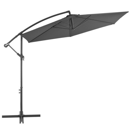 vidaXL Zweefparasol met aluminium paal 300 cm antracietkleurig afbeelding2 - 1