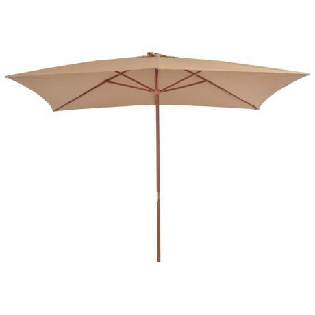 vidaXL Parasol met houten paal 200x300 cm taupe afbeelding2 - 1
