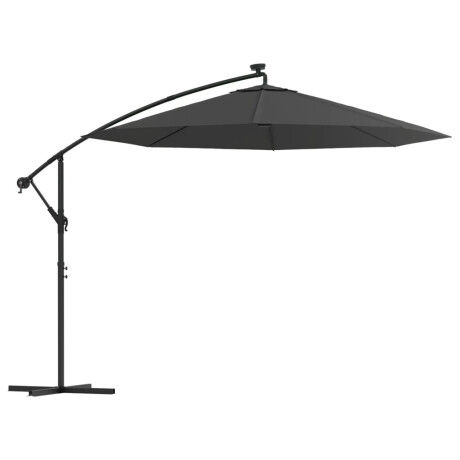 vidaXL Zweefparasol met LED-verlichting stalen paal 300 cm antraciet afbeelding2 - 1