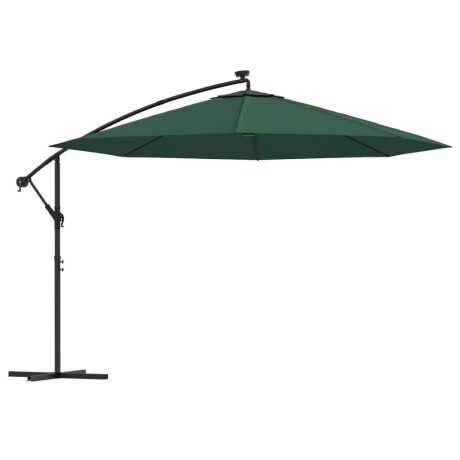 vidaXL Zweefparasol met LED-verlichting en metalen paal 350 cm groen afbeelding2 - 1