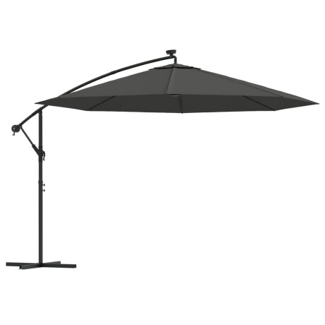 vidaXL Zweefparasol met LED-verlichting metalen paal 350 cm antraciet afbeelding2 - 1