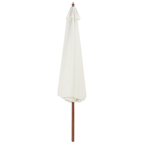 vidaXL Parasol met houten paal 350 cm zandwit afbeelding2 - 1