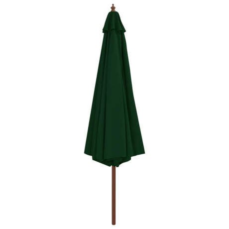 vidaXL Parasol met houten paal 350 cm groen afbeelding2 - 1