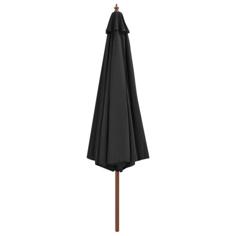 vidaXL Parasol met houten paal 350 cm antraciet afbeelding2 - 1