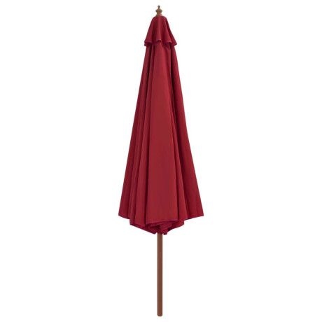 vidaXL Parasol met houten paal 350 cm bordeauxrood afbeelding2 - 1