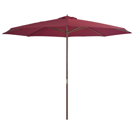 vidaXL Parasol met houten paal 350 cm bordeauxrood afbeelding2 - 1