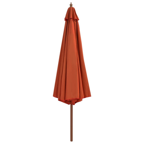 vidaXL Parasol met houten paal 350 cm terracottakleurig afbeelding2 - 1