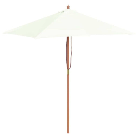 vidaXL Parasol met houten paal 150x200 cm zandkleurig afbeelding2 - 1