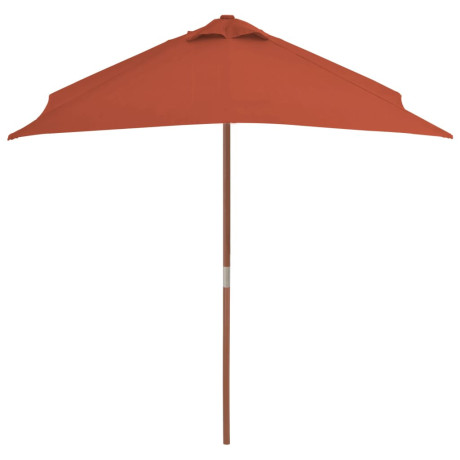 vidaXL Parasol met houten paal 150x200 cm terracottakleurig afbeelding2 - 1