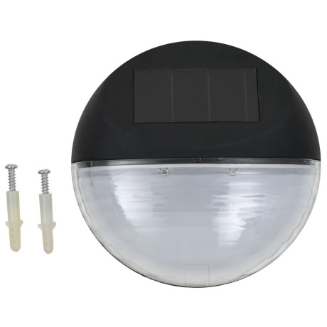 vidaXL LED-wandlampen solar rond zwart 12 st afbeelding2 - 1