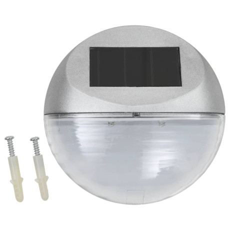 vidaXL LED-wandlampen solar rond zilver 12 st afbeelding2 - 1