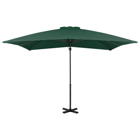 vidaXL Zweefparasol met aluminium paal 250x250 cm groen afbeelding2 - 1