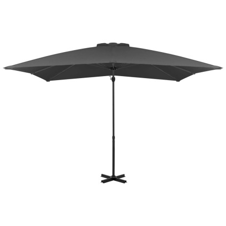 vidaXL Zweefparasol met aluminium paal 250x250 cm antracietkleurig afbeelding2 - 1