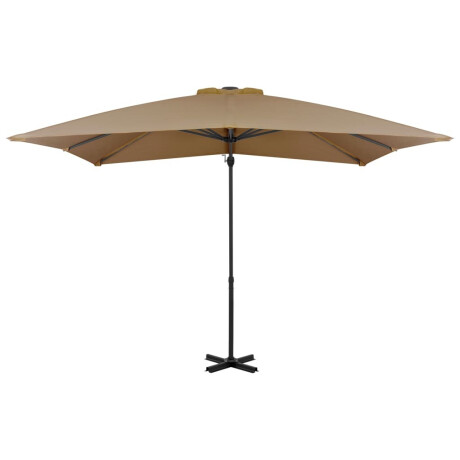 vidaXL Zweefparasol met aluminium paal 250x250 cm taupe afbeelding2 - 1