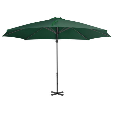 vidaXL Zweefparasol met aluminium paal 300 cm groen afbeelding2 - 1