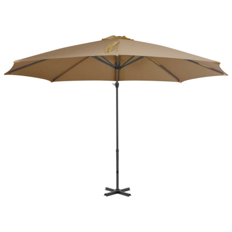 vidaXL Zweefparasol met aluminium paal 300 cm taupe afbeelding2 - 1