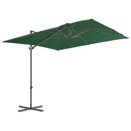 vidaXL Zweefparasol met stalen paal 250x250 cm groen afbeelding2 - 1