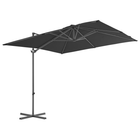 vidaXL Zweefparasol met stalen paal 250x250 cm antracietkleurig afbeelding2 - 1