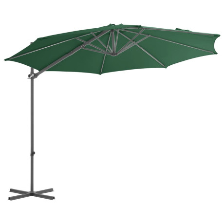 vidaXL Zweefparasol met stalen paal 300 cm groen afbeelding2 - 1