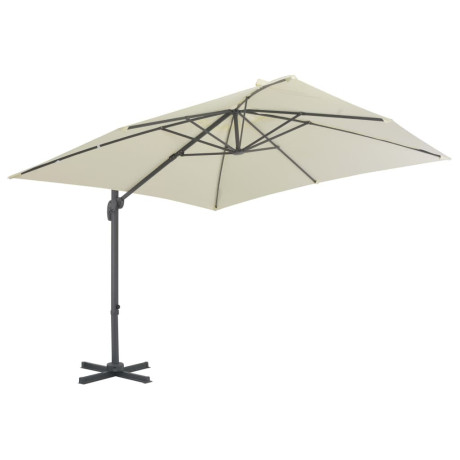 vidaXL Zweefparasol met aluminium paal 300x300 cm zandkleurig afbeelding2 - 1