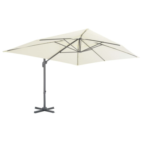 vidaXL Zweefparasol met aluminium paal 400x300 cm zandkleurig afbeelding2 - 1