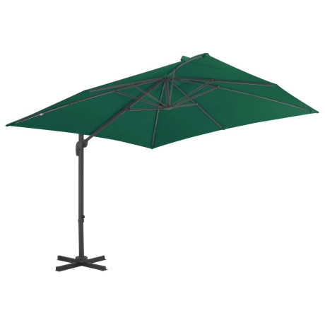 vidaXL Zweefparasol met aluminium paal 300x300 cm groen afbeelding2 - 1