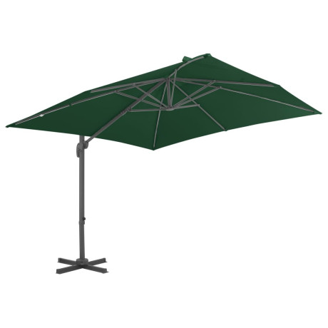 vidaXL Zweefparasol met aluminium paal 400x300 cm groen afbeelding2 - 1