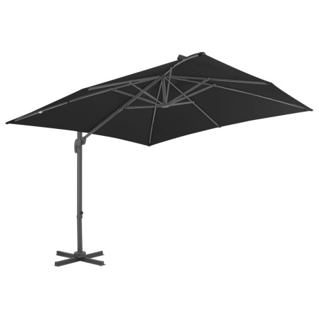 vidaXL Zweefparasol met aluminium paal 300x300 cm antracietkleurig afbeelding2 - 1