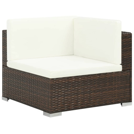 vidaXL 7-delige Loungeset met kussens poly rattan bruin afbeelding2 - 1