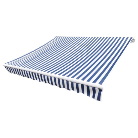 vidaXL Luifeldoek 500x300 cm canvas blauw en wit afbeelding2 - 1