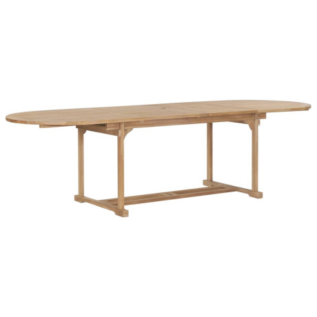 vidaXL Tuintafel verlengbaar ovaal 180-280x100x75 cm massief teakhout afbeelding2 - 1