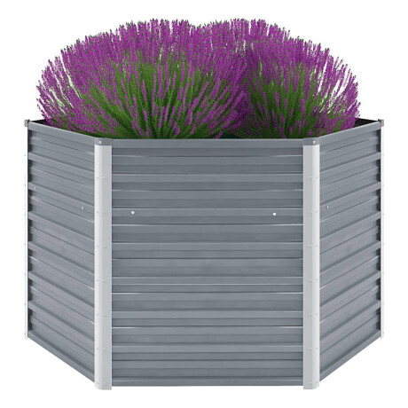 vidaXL Plantenbak verhoogd 129x129x77 cm gegalvaniseerd staal grijs afbeelding2 - 1
