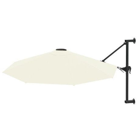 vidaXL Wandparasol met metalen paal 300 cm zandkleurig afbeelding2 - 1