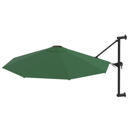 vidaXL Wandparasol met metalen paal 300 cm groen afbeelding2 - 1