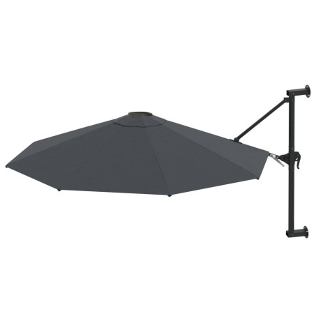 vidaXL Wandparasol met metalen paal 300 cm antraciet afbeelding2 - 1