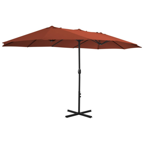 vidaXL Parasol met aluminium paal 460x270 cm terracotta afbeelding2 - 1