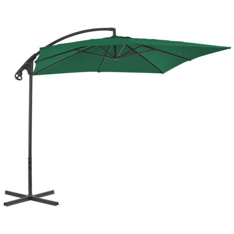 vidaXL Zweefparasol met stalen paal 250x250 cm groen afbeelding2 - 1