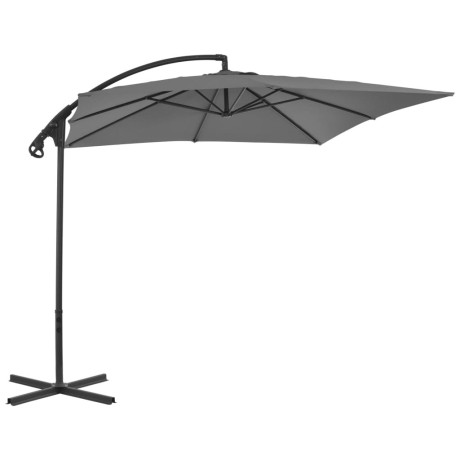 vidaXL Zweefparasol met stalen paal 250x250 cm antracietkleurig afbeelding2 - 1