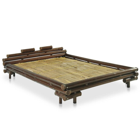 vidaXL Bedframe bamboe donkerbruin 140x200 cm afbeelding2 - 1