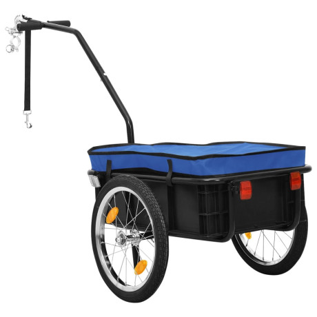 vidaXL Fietstrailer/trekwagen 155x60x83 cm staal blauw afbeelding2 - 1