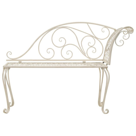 vidaXL Chaise longue 128 cm metaal antiekwit afbeelding2 - 1