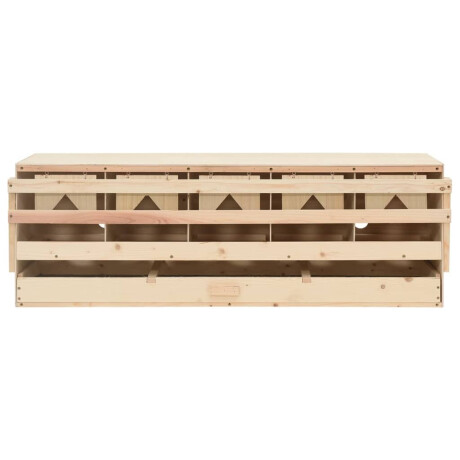 vidaXL Kippenlegkast 5 compartimenten 117x33x38 cm massief grenenhout afbeelding2 - 1
