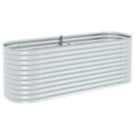 vidaXL Plantenbak verhoogd 240x80x81 cm gegalvaniseerd staal zilver afbeelding2 - 1