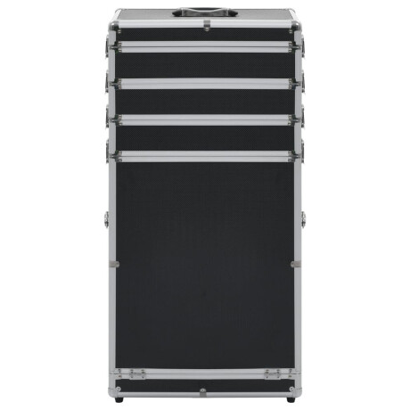 vidaXL Make-up trolley aluminium zwart afbeelding2 - 1