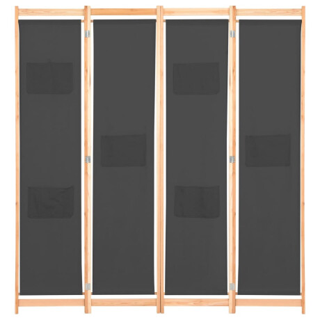 vidaXL Kamerscherm met 4 panelen 160x170x4 cm stof grijs afbeelding2 - 1