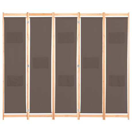 vidaXL Kamerscherm met 5 panelen 200x170x4 cm stof bruin afbeelding2 - 1