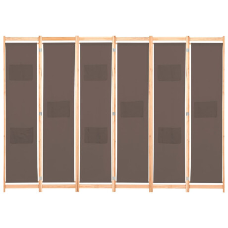 vidaXL Kamerscherm met 6 panelen 240x170x4 cm stof bruin afbeelding2 - 1