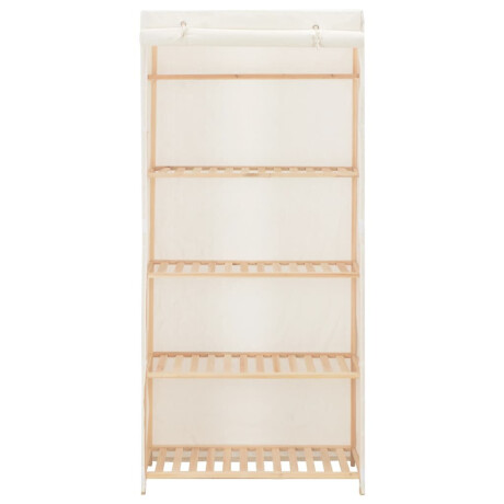 vidaXL Kledingkast 79x40x170 cm stof wit afbeelding2 - 1